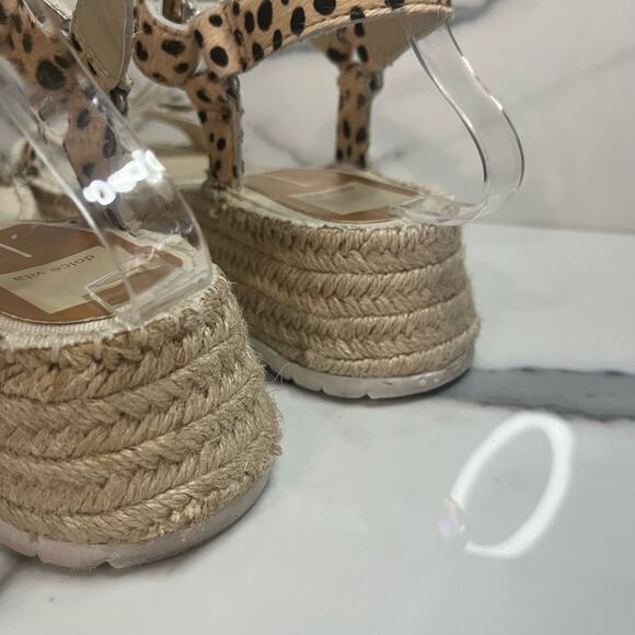 Dolce Vita | Leopard Print Calf Hair Hook & Loop Platform Chucky Sandals Sz 9.5 - Picture 5 of 8